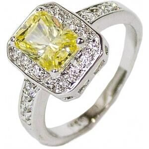 NEW FAIRE canary rhodium plated ring in yellow